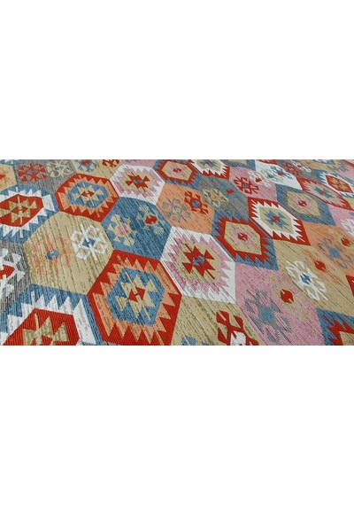 Algelsineve Elmas Desen Kilim El Dokuması Tadında Otantik Görünüm Çok Renkli