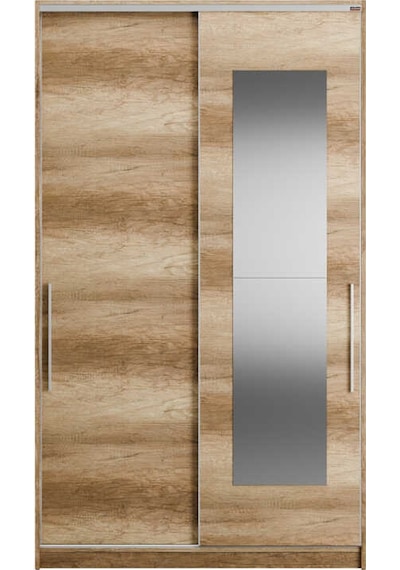 Elit Plus Aynalı Sürgülü Gardırop-açık Ceviz Tori 120x207x52 Cm Gxyxd