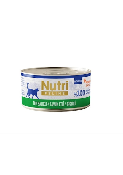 Nutri Feline Ton, Tavuk Ve Ciğerli Tahılsız Kedi Konservesi 70 Gr
