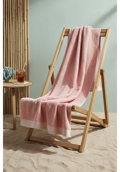Pembe Poseidon %100 Pamuklu Plaj Havlusu 70x140 Cm