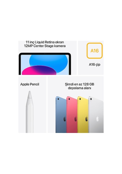 Apple İpad A16 MD7H4TU/A Wi-fi + Cellular 128 GB 11" Tablet
