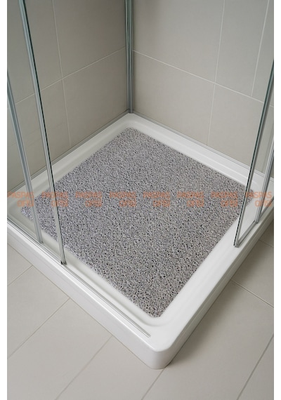 Banyo Paspası Duşa Kabin Paspası Su Sıçratmaz Paspas Kaydırmaz Paspas 50x50 Cm Gri