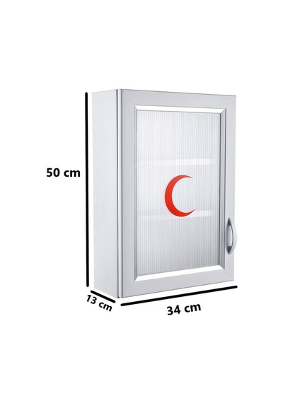 Omnipazar Clk-159 Pvc İlk Yardım Ecza Dolabı 3 Raflı Kapaklı Beyaz Beyaz