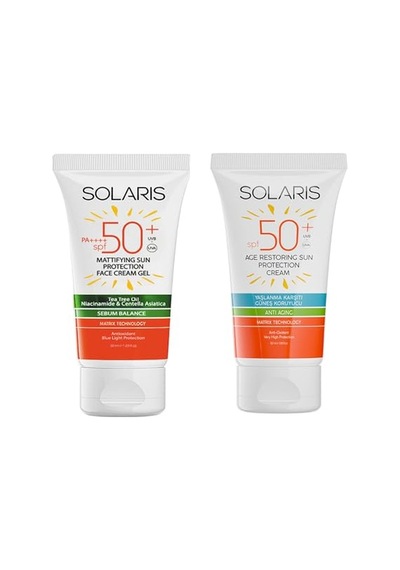 Yağlı Ciltler İçin Jel Güneş Kremi Mat Spf 50+ 50 Ml Ve Yaşlanma Karşıtı Güneş Kremi Spf 50+