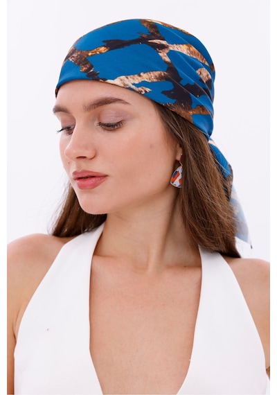 Gece Leoparı Model Fular Bandana Şal Estascarf 70x70 Cm Renkli