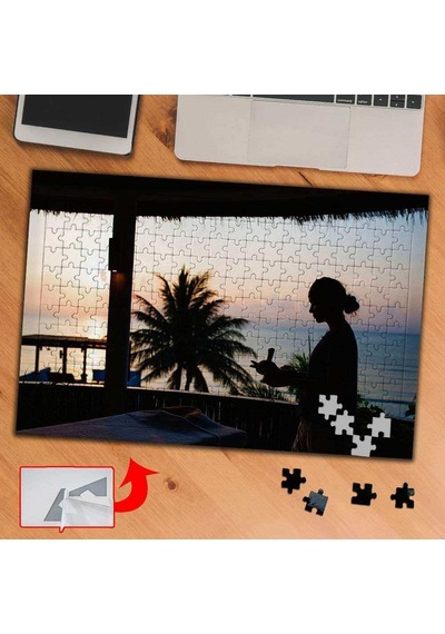 Gün Batımı Balkondaki Huzur 240 Parça Puzzle Yapboz Tablo-314
