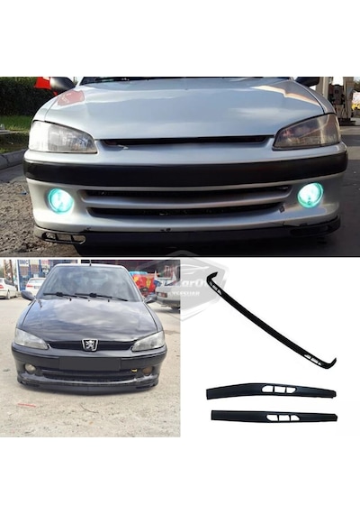 Peugeot 106 1991-2004 Uyumlu Üniversal Laguna Lip Esnek Ön Lip 2 Parça Tampon Altı Dil Karlık Ön Ek 00 Şüscaroto Aksesuar