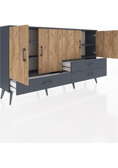 Arges Konsol 5 Raflı 3 Çekmeceli 4 Kapaklı 176x30x99 Antrasit-çam Antrasit-çam/antrasit Arges Konsol 5 Raflı 3 Çekmeceli 4 Kapaklı 176x30x99 Antrasit-çam Antrasit-çam/antrasit