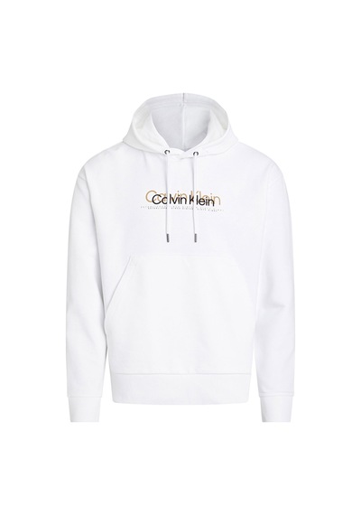 Calvin Klein Baskılı Kapüşonlu Erkek Sweat Beyaz