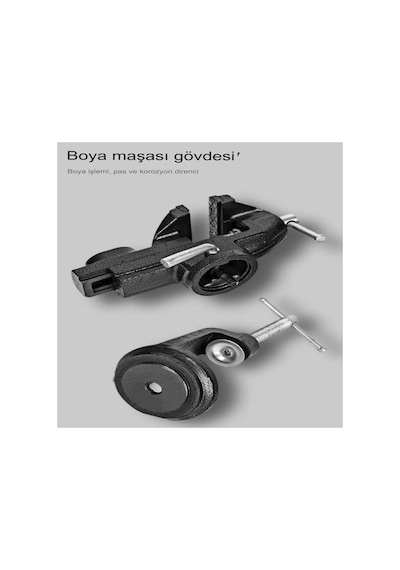Steiner 60mm Dövme Çelik 360 Derece Döerli Sabit Masa Tezgah Meng