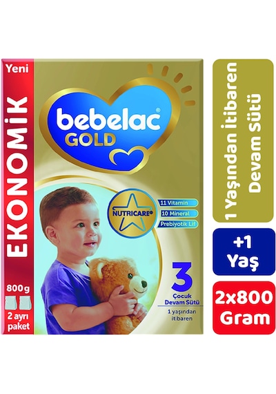 Bebelac Gold 3 Çocuk Devam Sütü 800 G 2 Adet
