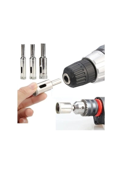 Mermer Granit Fayans Cam Yuvarlak Delme Pancı 10mm 12mm 14mm Elmas Uç Delik Açma Matkap Karot 3 Lü