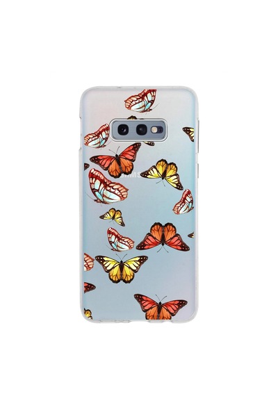 Samsung Galaxy S10e İle Uyumlu 1mm Slim Fit Water Color 2 Baskılı Şeffaf Kılıf Şeffaf