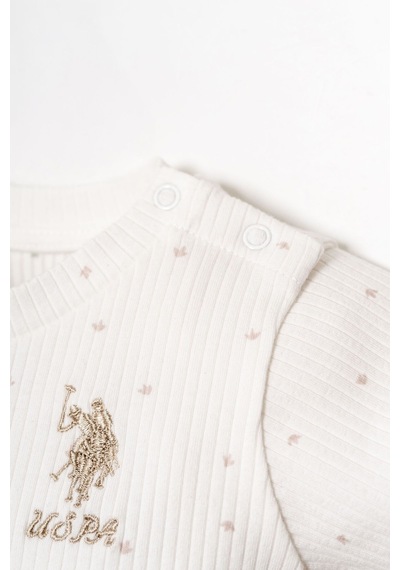 U.s. Polo Assn. Kız Bebek Beyaz 3lü Zıbın Beyaz