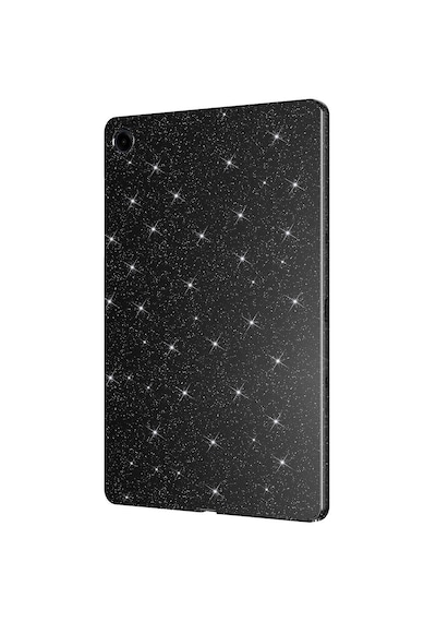 Samsung Galaxy Tab S10 Lite / S10 Fe / S9 Fe 10.9 Uyumlu Simli Parlak Koton Tablet Kılıf Standlı Koruyucu Kapak Siyah