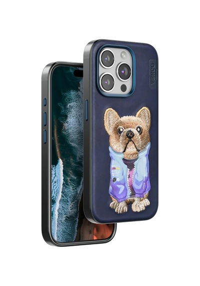 Durukar Apple, Uyumlu iPhone 15 Pro Max Cute Desenli Kapak - Lacivert