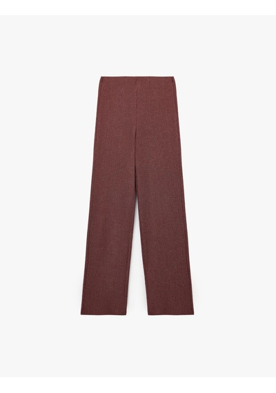 Koton Bürümcük Kumaş Slim Fit Uzun Düz Paça Pantolon Bordo 6wak40042ek Bordo