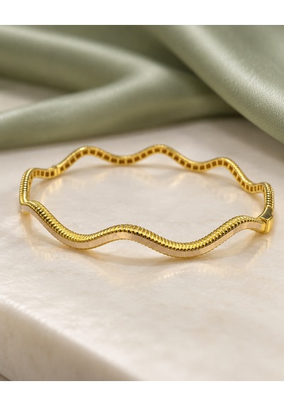Altın Dalgalı Kelepçe Kadın Bilezik 8k Wave Line 7,5-7,7 Gr