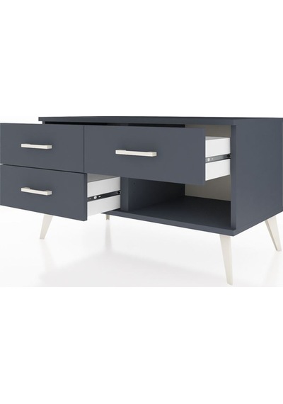 Hyperion Şifonyer 3 Çekmeceli 88x44x48 Antrasit-antrasit Antrasit Hyperion Şifonyer 3 Çekmeceli 88x44x48 Antrasit-antrasit Antrasit