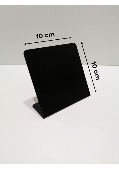 10 Adet Silinebilir Karatahta Siyah Etiket İsimlik 10x10 Cm Pano