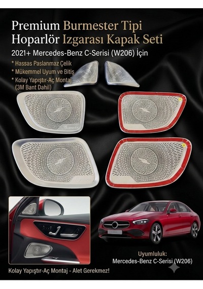 W206 Burmester Hoparlör Kapak Seti - W206 C Serisi Modifiye Aksesuar