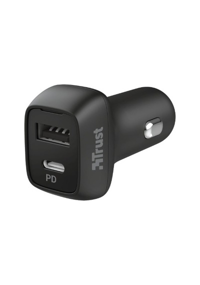 Trust Çift Ultra Hızlı Araç Şarj Cihazı USB ve USB C - Siyah
