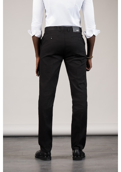 Notra Regular Fit Pamuklu Dokulu Klasik Yazlık Gabardin Pantolon Siyah