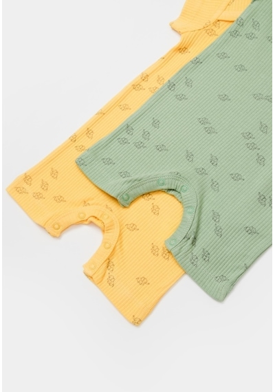 BabyCosy Organik Modal Fil Baskılı 2 Li Kısa Kollu Tulum Csym11426 001