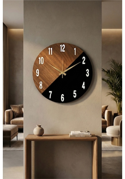 Ahşap Siyah Ceviz Mobilyaa Renk Desenli Hediyelik Sessiz Duvar Saati 50cm Siyah Ceviz Ahşap Siyah Ceviz Mobilyaa Renk Desenli Hediyelik Sessiz Duvar Saati 50cm Siyah Ceviz