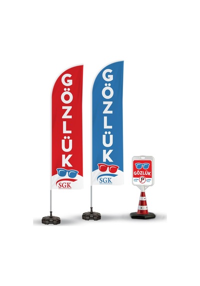 Gözlük Reklam Yönlendirme Tanıtım Yelken Bayragı ve Kücük Duba