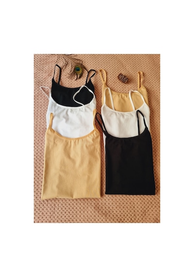 Demirsa Boutique Pamuklu Likralı İp Askılı Kadın 6' Lı Atlet 2 Siyah-2 Beyaz-2 Ten Beyaz-siyah-ten Demirsa Boutique Pamuklu Likralı İp Askılı Kadın 6' Lı Atlet 2 Siyah-2 Beyaz-2 Ten Beyaz-siyah-ten