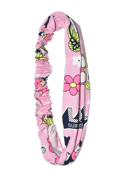 Lastikli Paraşüt Bandana Desenli Pembe