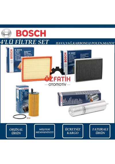 Bmw 320D Dizel F30 Bosch Filtre Bakım Seti 2012-2016