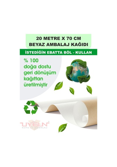 70 Cm X 20 Metre Bobin Beyaz Ambalaj Kağıdı Çift Yönlü, Ev Eşyası, Çeyiz, Hediye, Ürün Paketleme 20 Adet