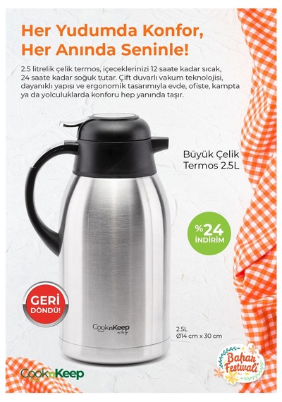 Cooknkeep Termos Açık Gri