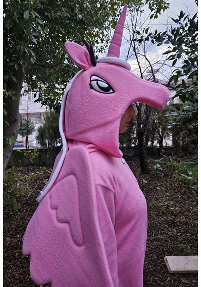 Unicorn Kostümü Yetişkin Unicorn Pijama Tulum Kostüm Pembe