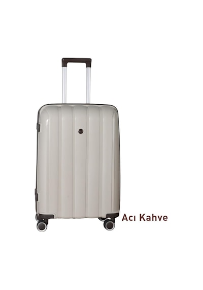 Mçs Bavul Büyük Ve Orta 2li Set Kırılmaz Silikon Valiz V305 Kemik/acı Kahve Bej