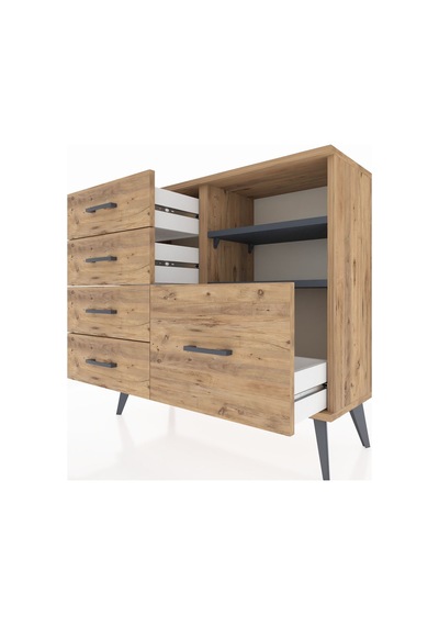 Arges Şifonyer 2 Raflı 5 Çekmeceli 88x30x80 Çam-antrasit/çam Antrasit/çam Arges Şifonyer 2 Raflı 5 Çekmeceli 88x30x80 Çam-antrasit/çam Antrasit/çam