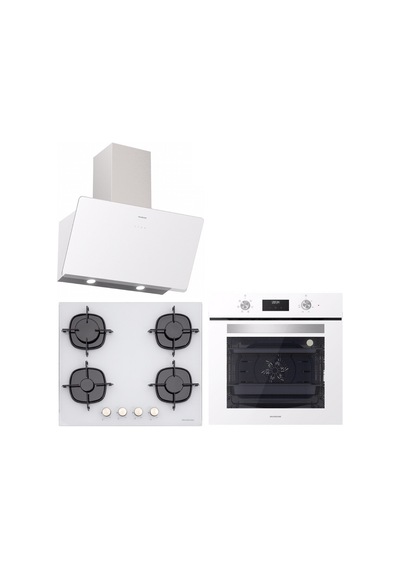 Silverline BO6502W02 - CS5436W01 - 3457 Soho 60 CM Beyaz Cam Ankastre Set Silverline BO6502W02 - CS5436W01 - 3457 Soho 60 CM Beyaz Cam Ankastre Set