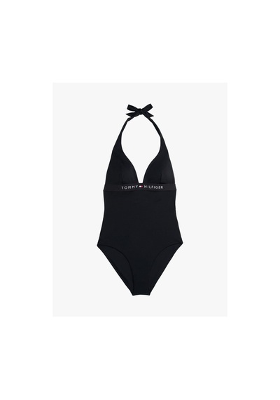 Tommy Hilfiger Tommy Hılfıger Halter One Pıece Ext Sızes Mayo-7032 Black