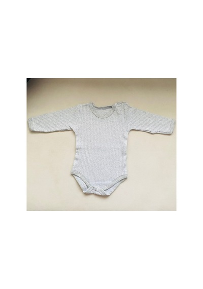 Pirinç Bebe Bebek Fitilli Body Gri - 653232419 Gri