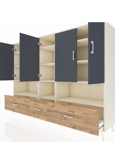 Hyperion Dolap 12 Raflı 3 Çekmeceli 5 Kapaklı 220x44x163 Aytaşı-a Aytaşı-antrasit/çam Hyperion Dolap 12 Raflı 3 Çekmeceli 5 Kapaklı 220x44x163 Aytaşı-a Aytaşı-antrasit/çam