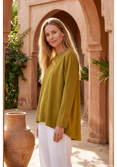 Nuss Basic Triko Rayon Tunik 902 Zeytin Yeşili