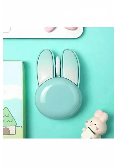 Tavşan Figürlü Kablosuz Mouse Pil Dahil Etiket Hediyeli Mavi Görselde Mevcut