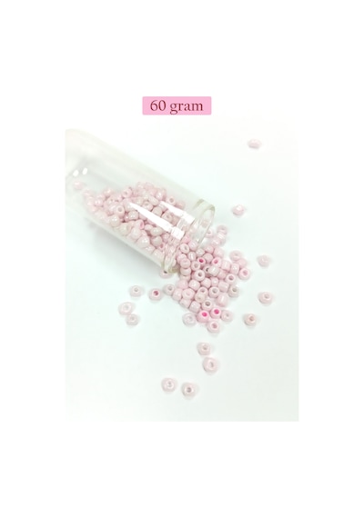 Dökme Cam Kum Boncuk Büyük Boy 6/0 4 Mm - 60 Gram - Toz Pembe - Bnc113