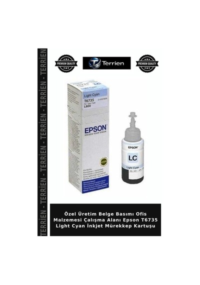 Özel Üretim Belge Basımı Ofis Malzemesi Çalışma Alanı Epson T6735 Light Cyan İnkjet Mürekkep Kartuşu