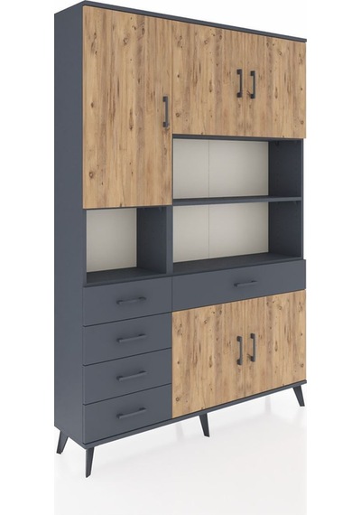 Arges Dolap 9 Raflı 5 Çekmeceli 5 Kapaklı 132x30x195 Antrasit-çam/antrasit Atlas Çam/antrasıt Arges Dolap 9 Raflı 5 Çekmeceli 5 Kapaklı 132x30x195 Antrasit-çam/antrasit Atlas Çam/antrasıt