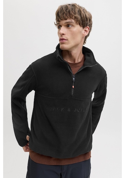 Jack & Jones Jjalpes Half Zıp Fleece Jacket Aw25 Siyah