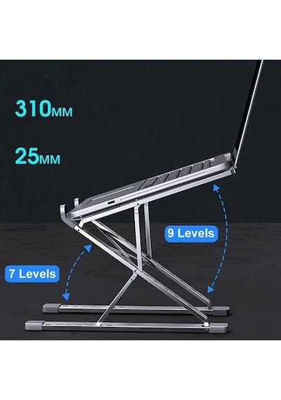Ally Mc N8 Metal Yüksek Apple MacBook Uyumlu, Notebook Ayarlanabilir Katlanabilir Stand- 5775