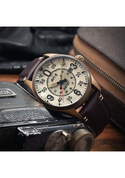 Avı-8 Spitfire Smith Av-4090-07 Otomatik Erkek Kol Saati Bronz